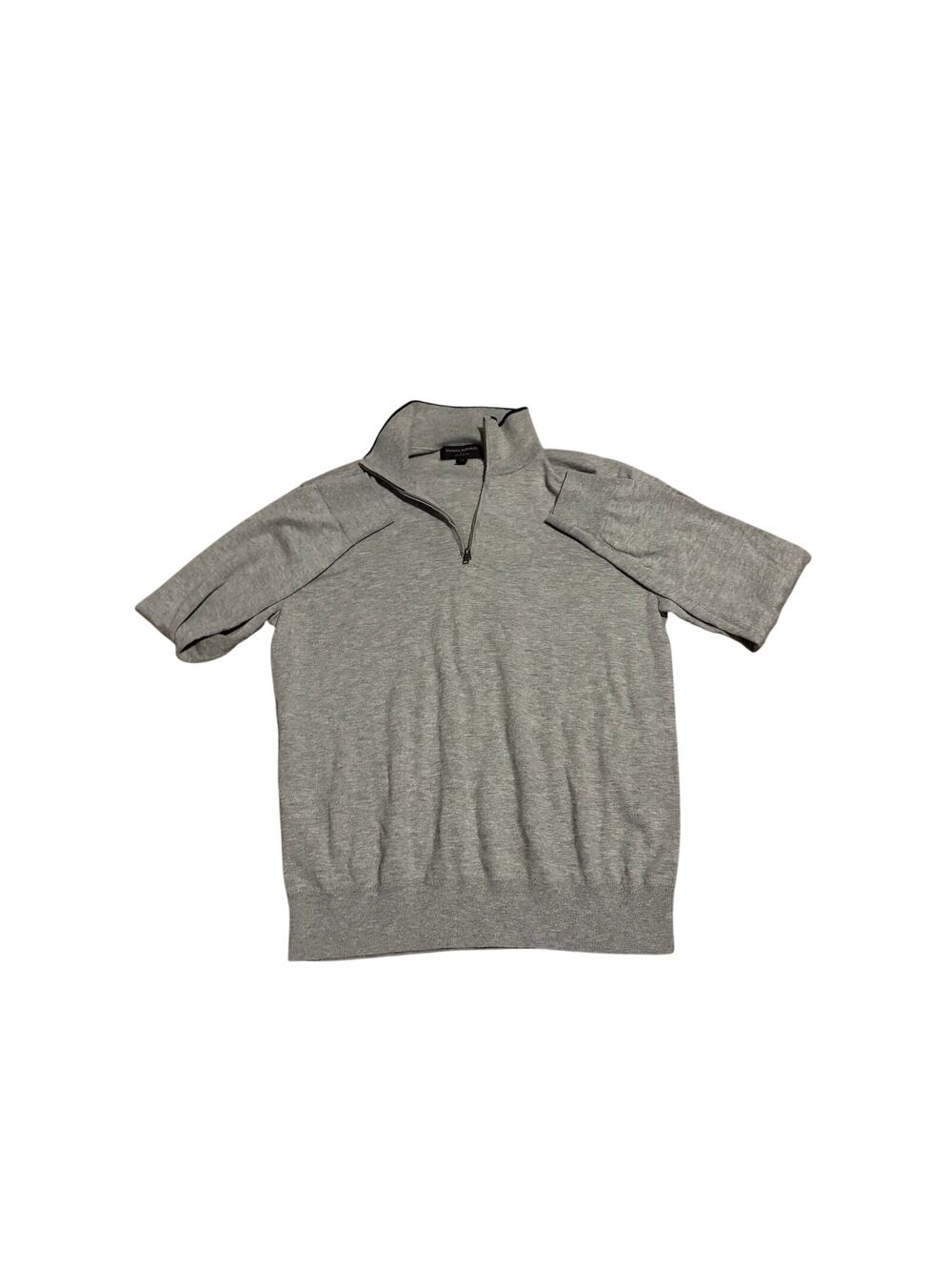 Banana Republic Eco Sweater Short Sleeve Quarter Zip - Size Medium - Light Gray
